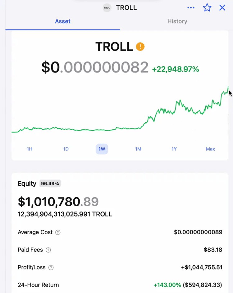 在短短7天內這個CRYPTO<a title='註冊數字錢包' href='https://okk.meibanla.com/btc/aivip.php' target='_blank' class='f_b'>錢包</a>從1020美元漲到了1030905美元