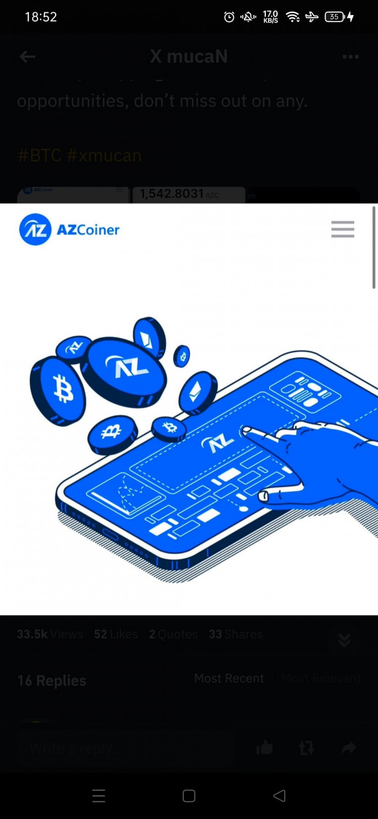 賺取加密貨幣的新機會AZCOINER