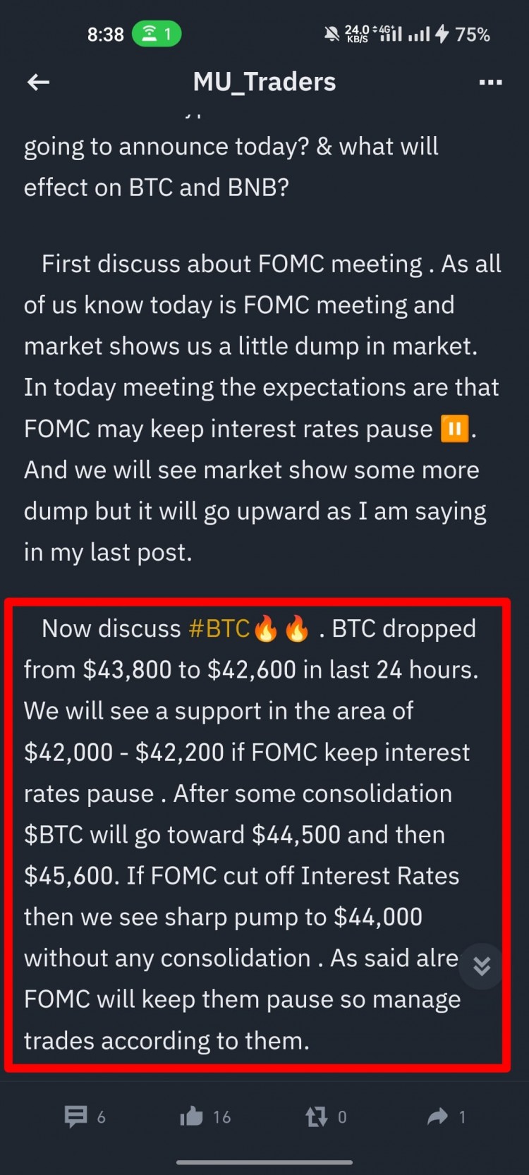 BTC 和 BLUR 更新: 43,100 美元現價，市場持續看漲。 Alhamdulillah!