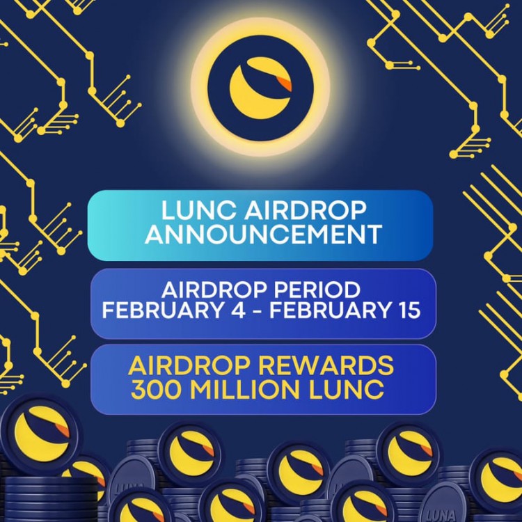 LUNC空投公告賺取高達3億LUNC