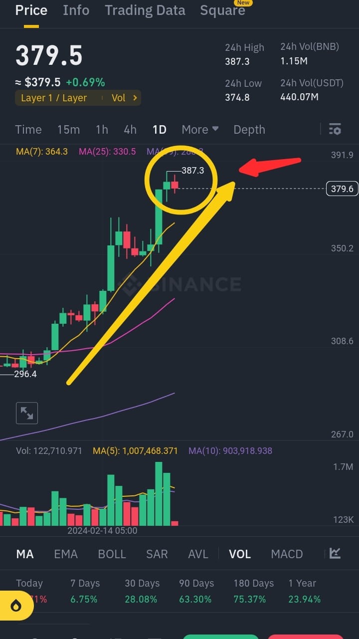 BNB378384波動持有等待鯨魚進場消耗10MLUNCHPOOL400看漲3USDT免費禮物