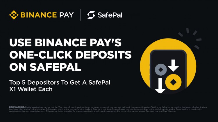 使用 Binance Pay 的一鍵存款功能將加密貨幣存入 SafePal，即可獲得 SafePal